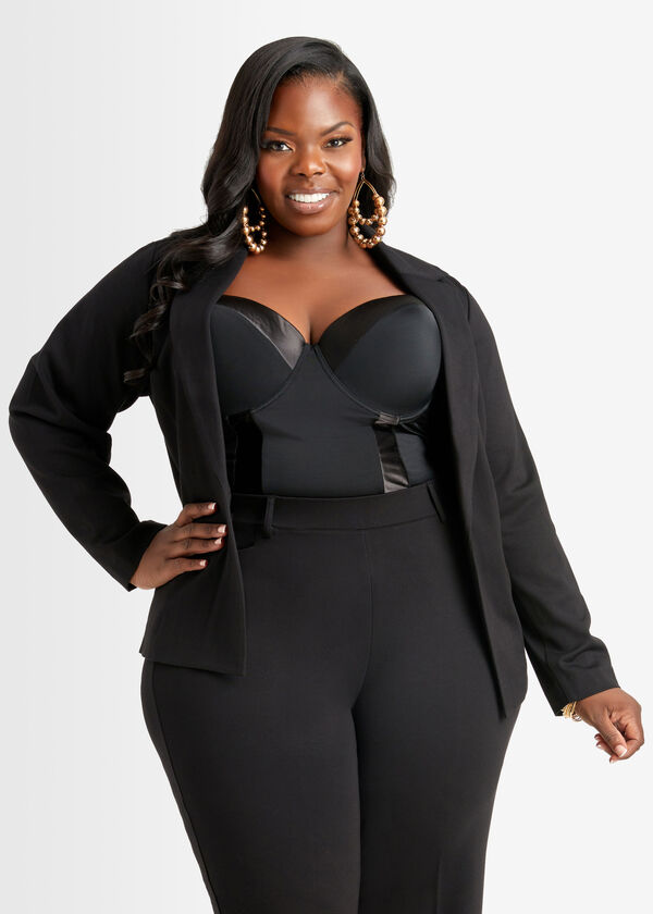 Women's Plus Size Tilda Underwire Black Bodysuit