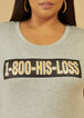 His Loss Glittered Graphic Tee, Heather Grey image number 2