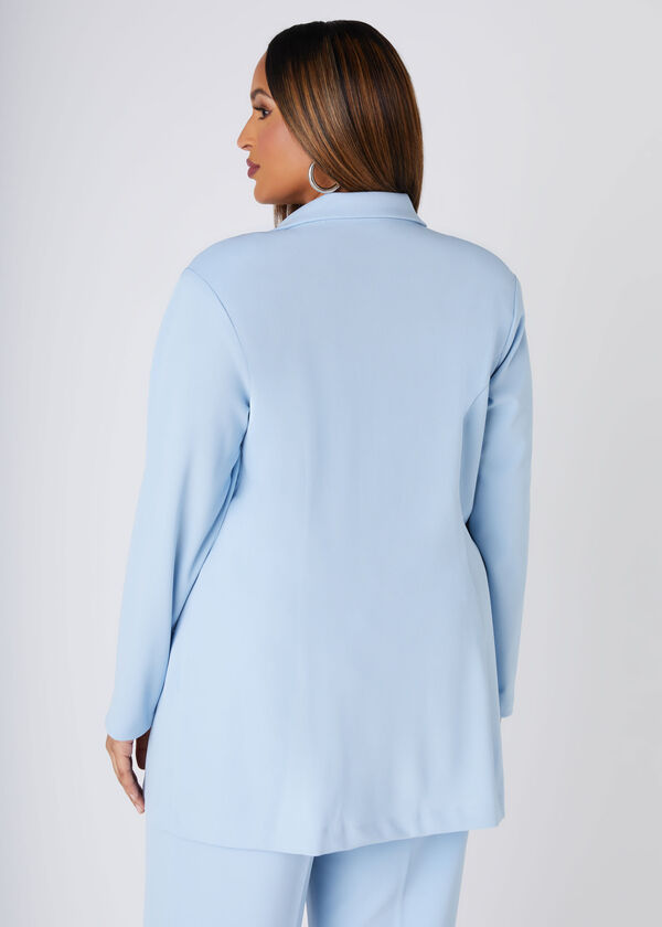 Crepe Boyfriend Blazer, POWDER BLUE image number 1