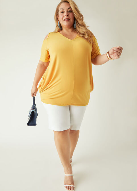 Cold Shoulder Tunic, Mustard image number 3