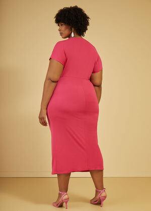 Ruched Maxi Bodycon Dress, Ruby Wine image number 1