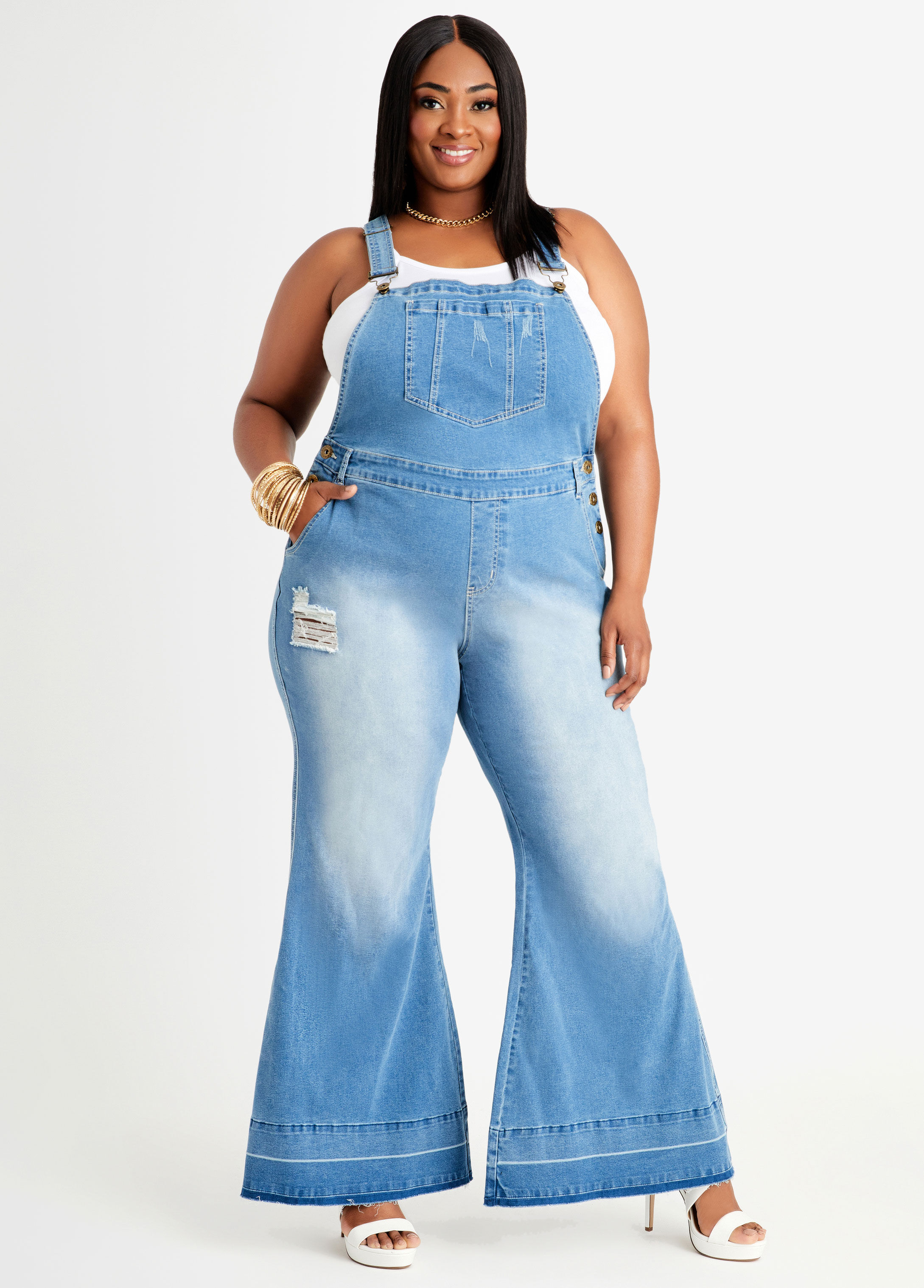 Amazon.com: TwiinSisters Women's Plus Size Adjustable Straps Classic  Boyfriend Fit Denim Bib Overalls Jumpsuits for Women - 1X, Blue : Clothing,  Shoes & Jewelry