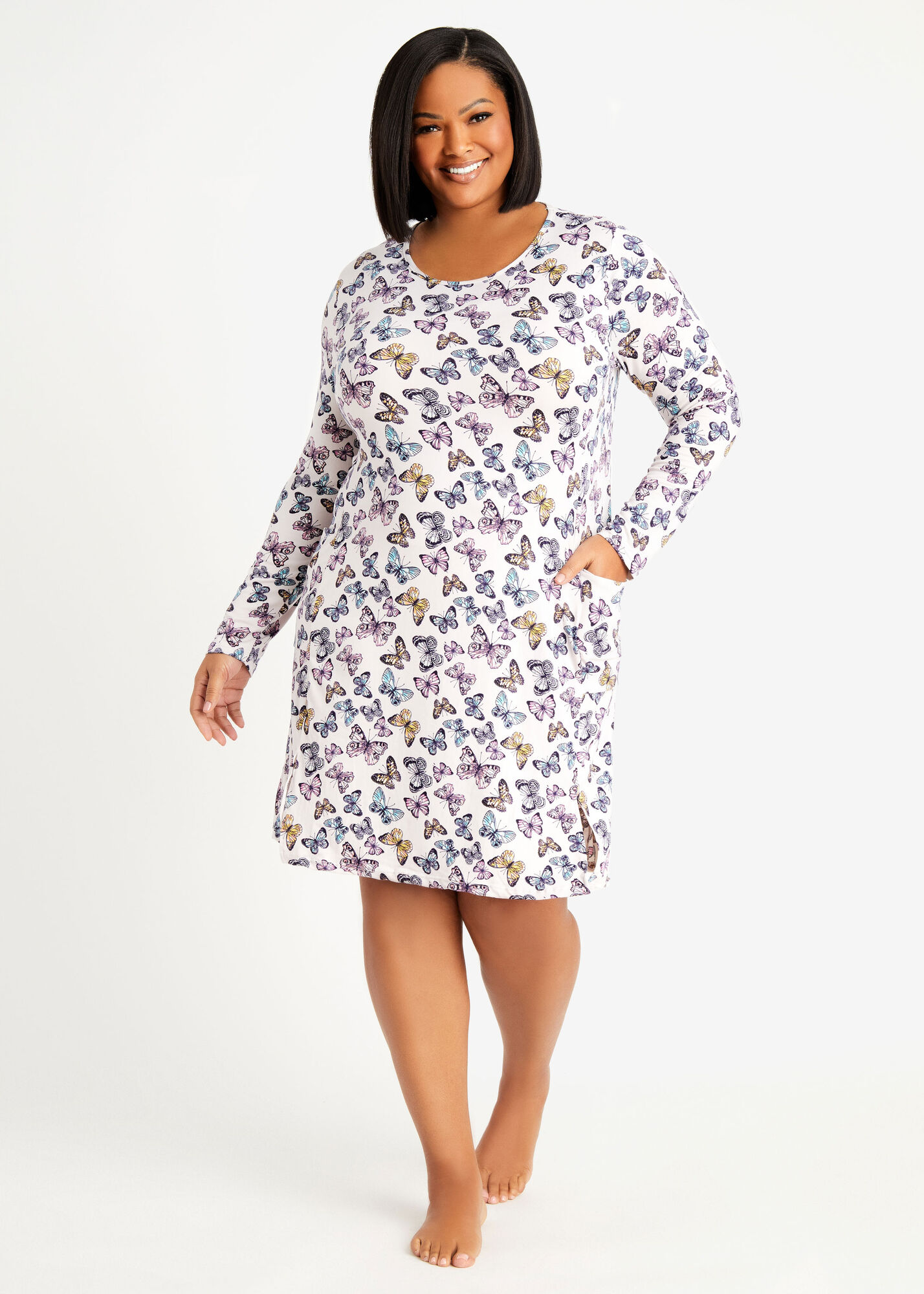 Plus Size Lounge Dress Cozy Plus Size Loungewear Plus Size Sleepshirt 