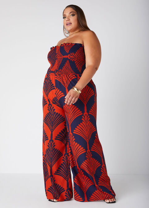 Strapless Floral Wide Leg Jumpsuit, Multi image number 2