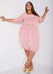 Paneled Bubble Dress, Blush image number 3