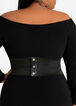 Lace Up Faux Leather Corset Waist Belt, Black image number 2