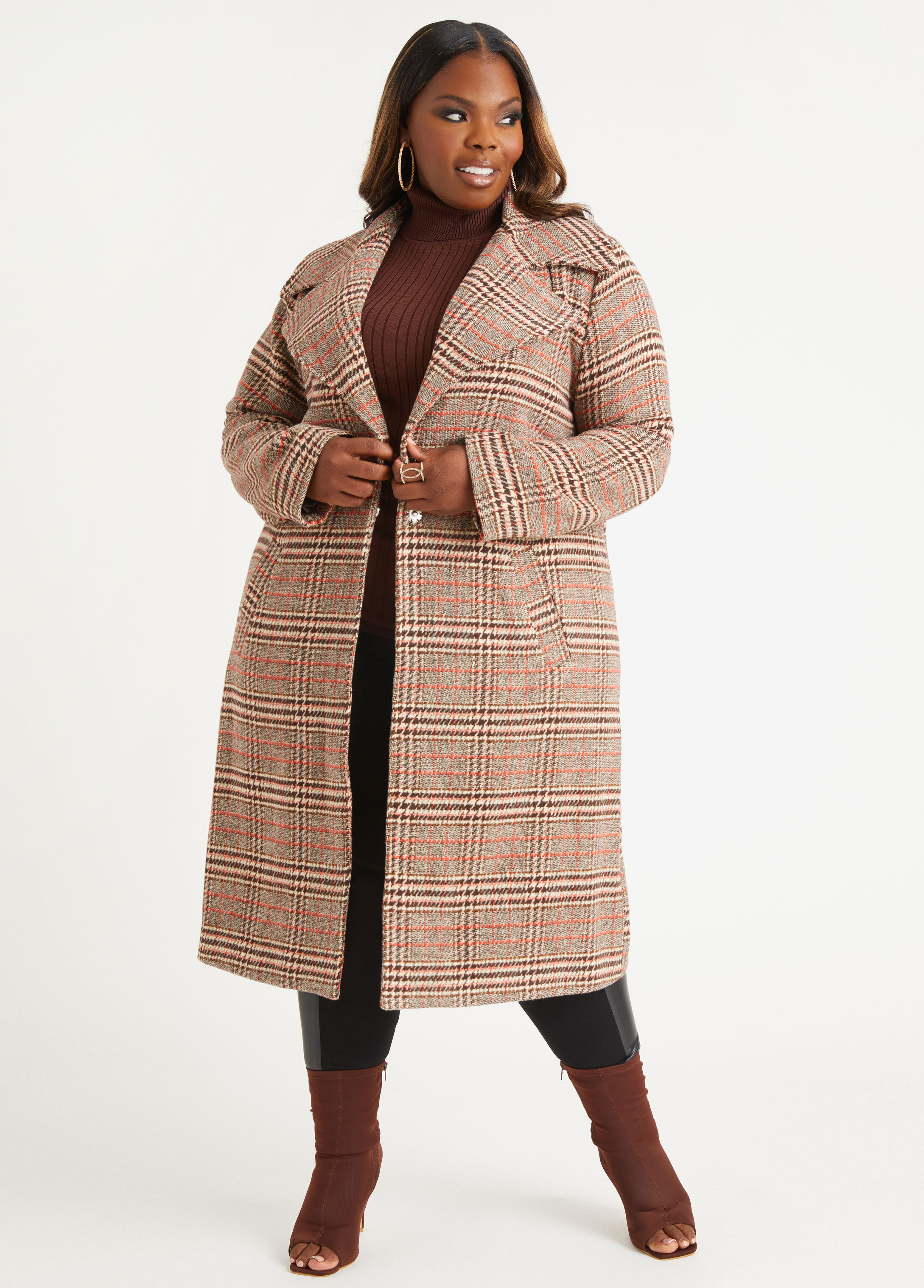 Plus size outlet wool coat