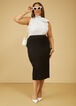 Midi Ponte Pencil Skirt, Black image number 2