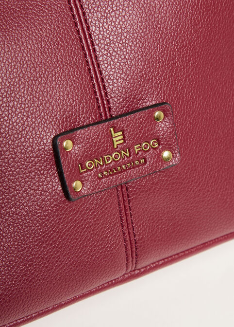 London Fog Laura Faux Leather Tote, Dark Red image number 2