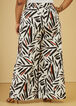 High Waist Printed Wide Leg Pants, White Black image number 1