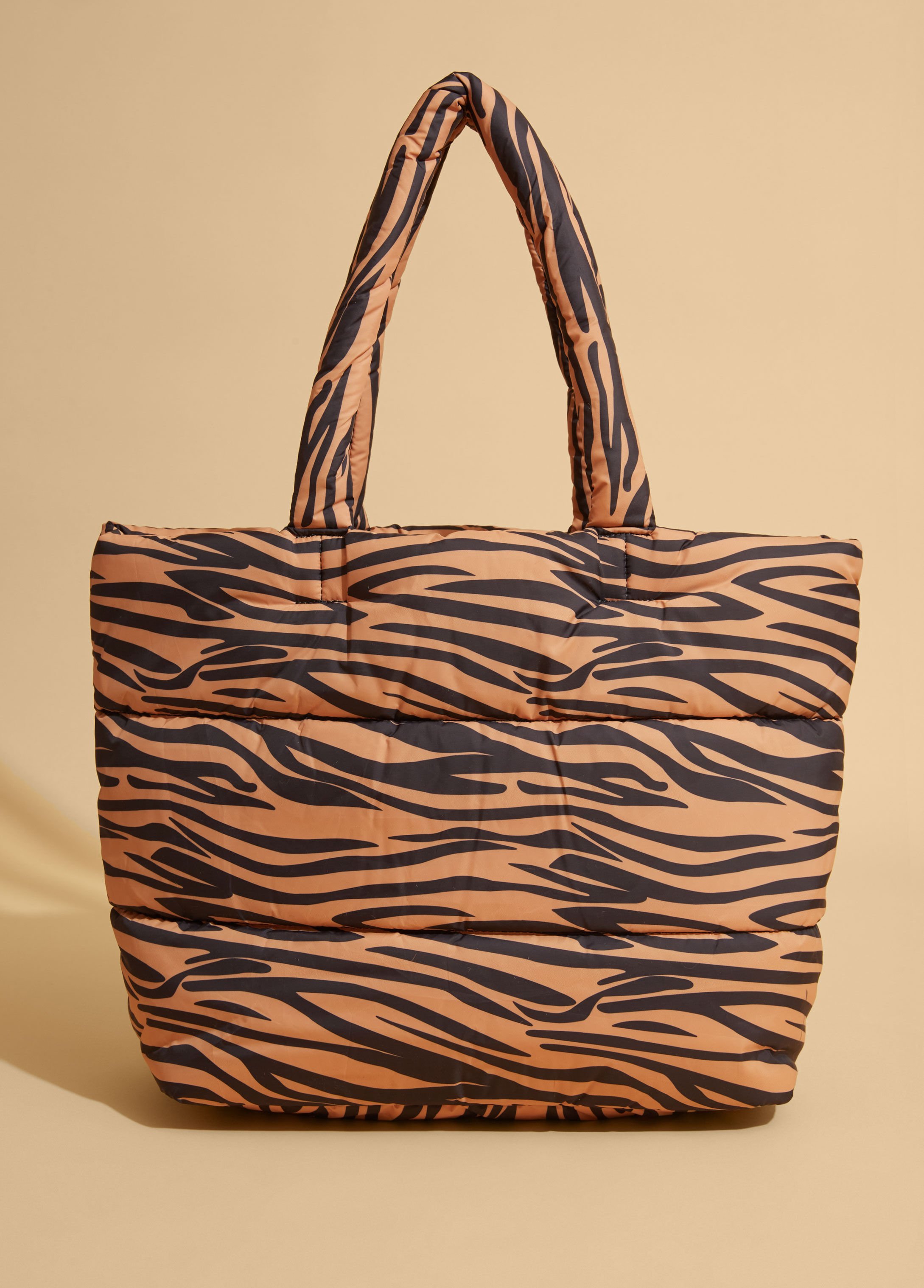 Tiger Print Puffer Tote