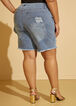 Distressed Studded Denim Shorts, Classic Blue image number 1