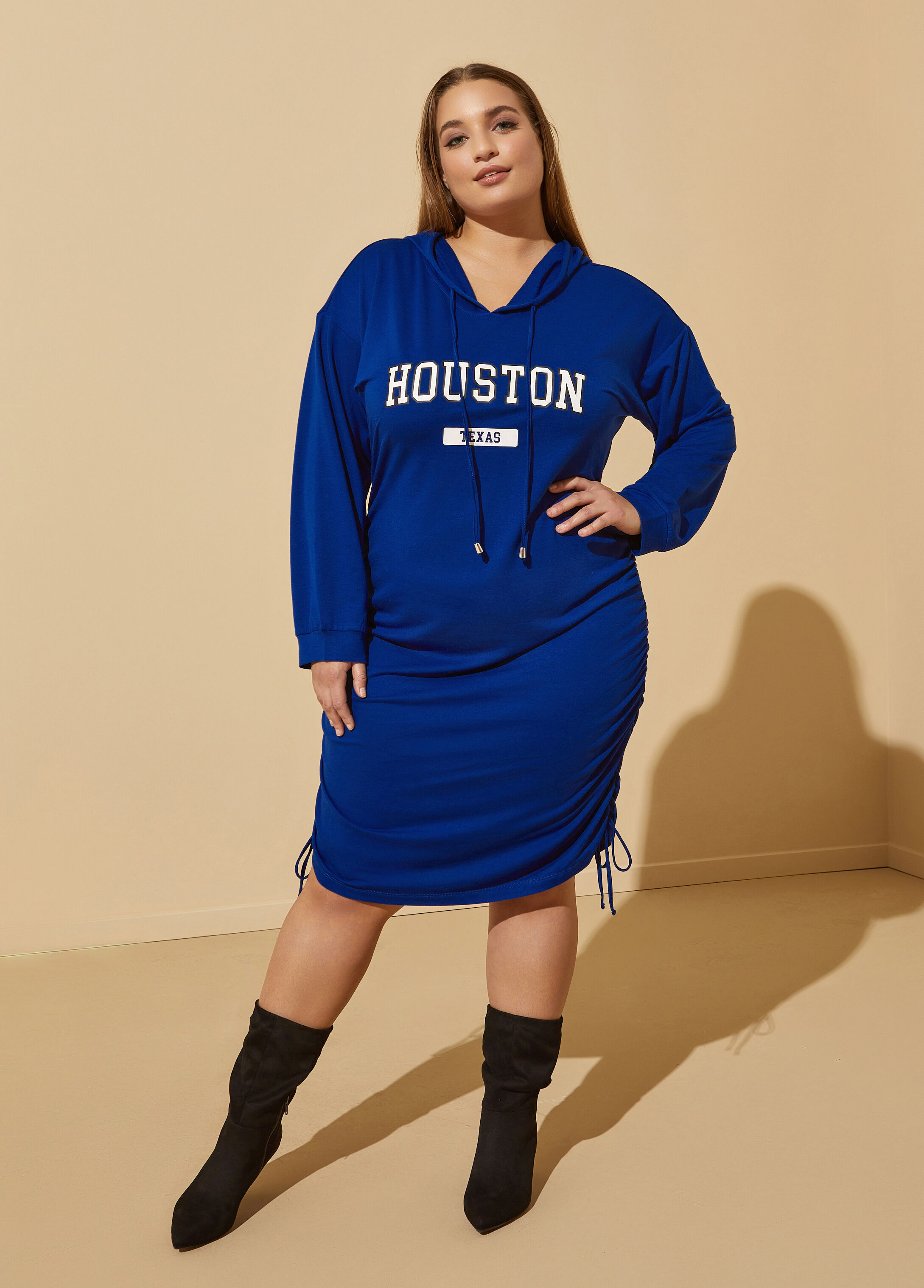 Plus Size Houston Hoodie Dress Graphic T Shirt Dress