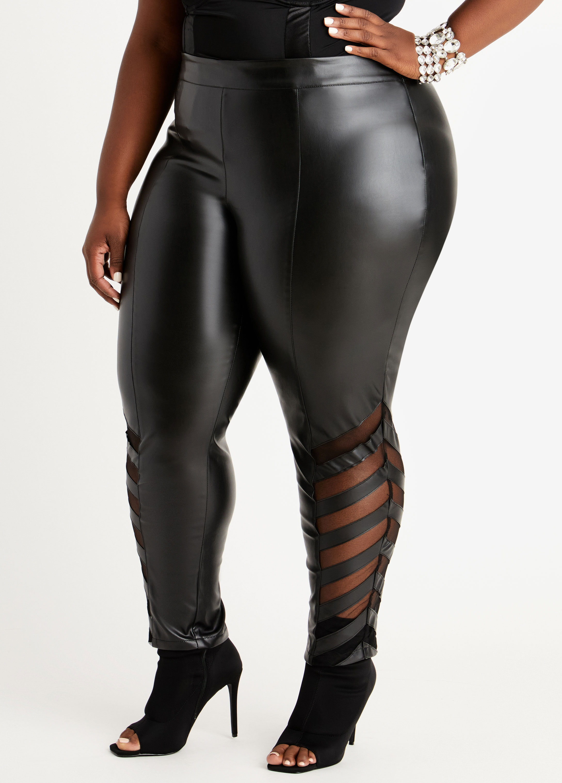 ashley stewart faux leather pants