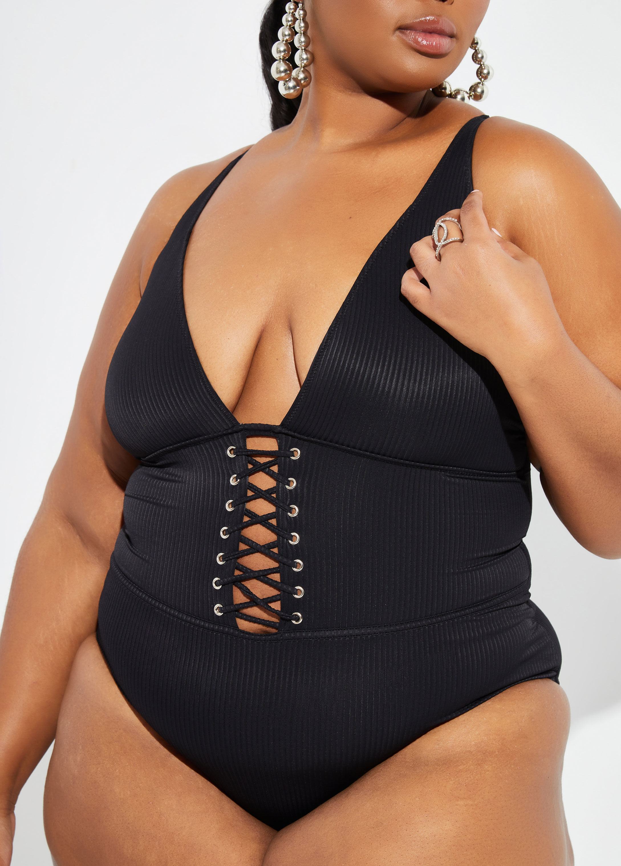 Plus Size swimsuit designer YMI one piece plus size bathing suit