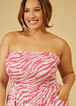 Strapless Zebra Print Romper, Magenta image number 2