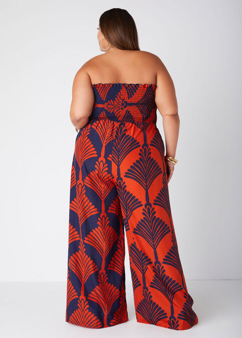 Strapless Floral Wide Leg Jumpsuit, Multi image number 1