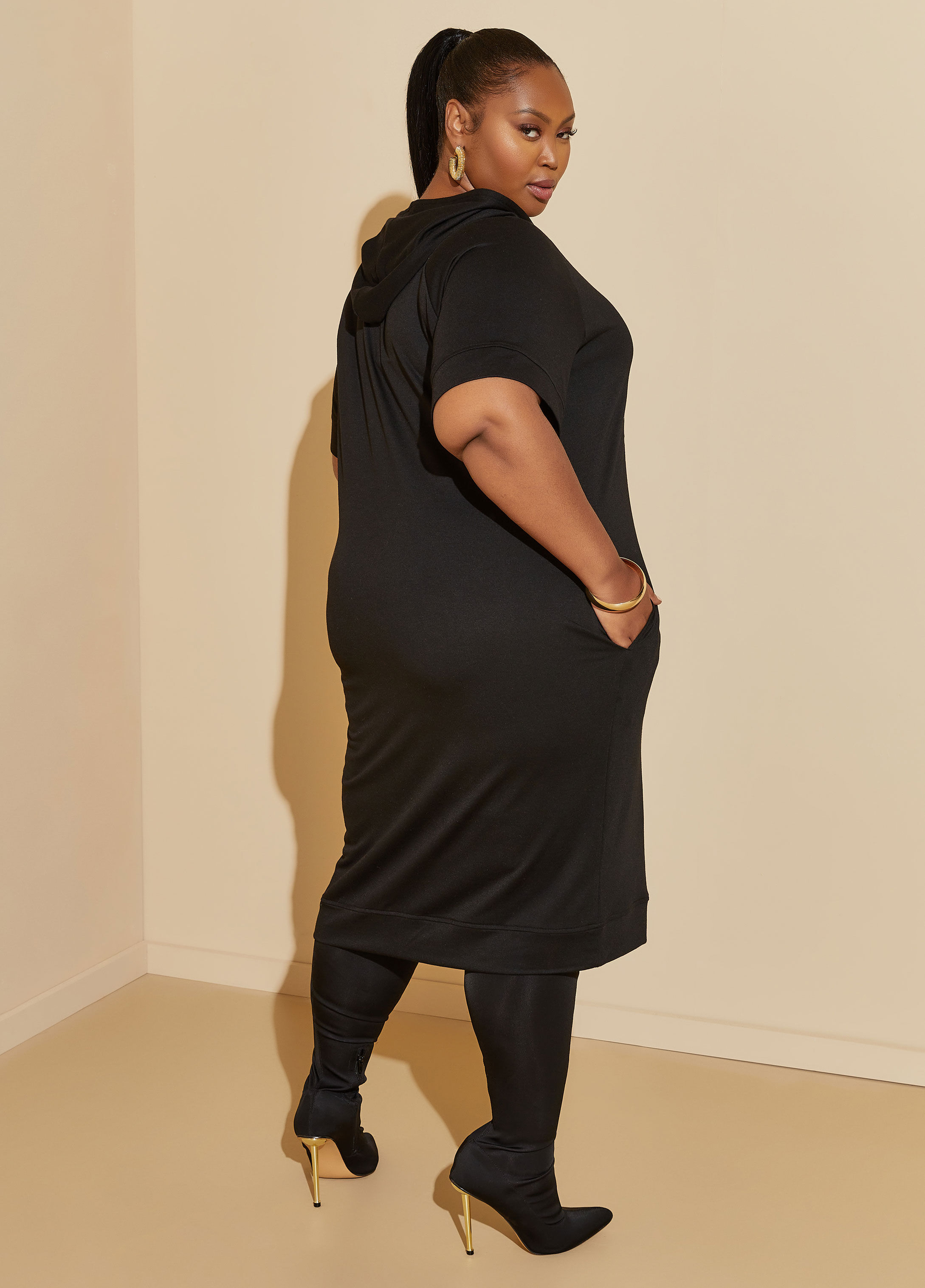 Plus size shop hooded dress