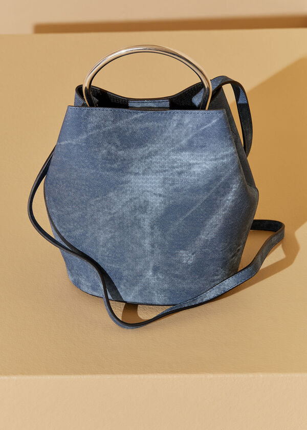 Faux Denim Bucket Bag