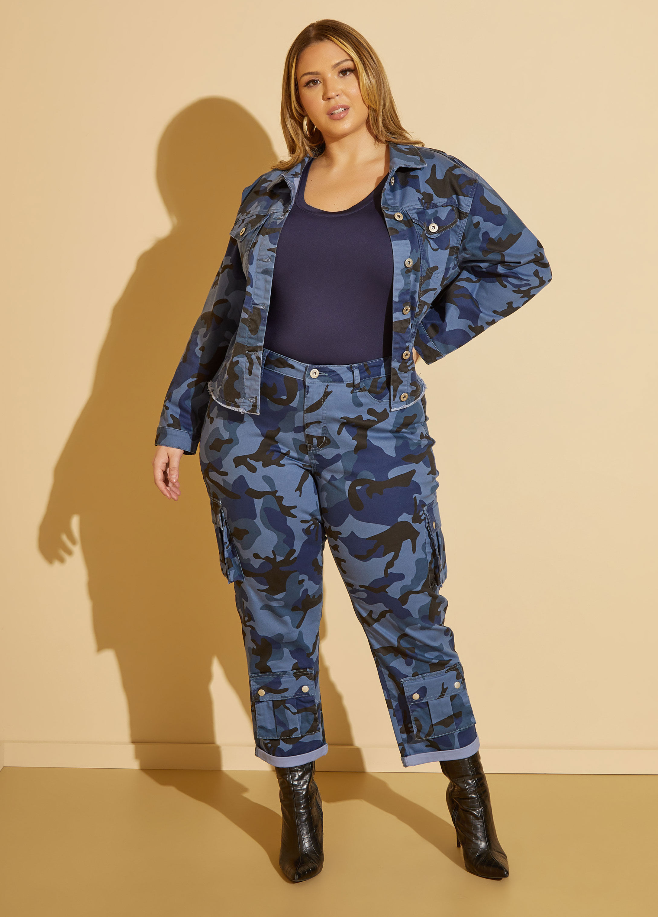 LW Plus Size Camo Print Side Pocket Cargo Pants camouflage Mid Waist Casual  women Camo Pants Regular leisure lady Pants - AliExpress