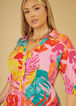 Ruched Leaf Print Shirtdress, Multi image number 2