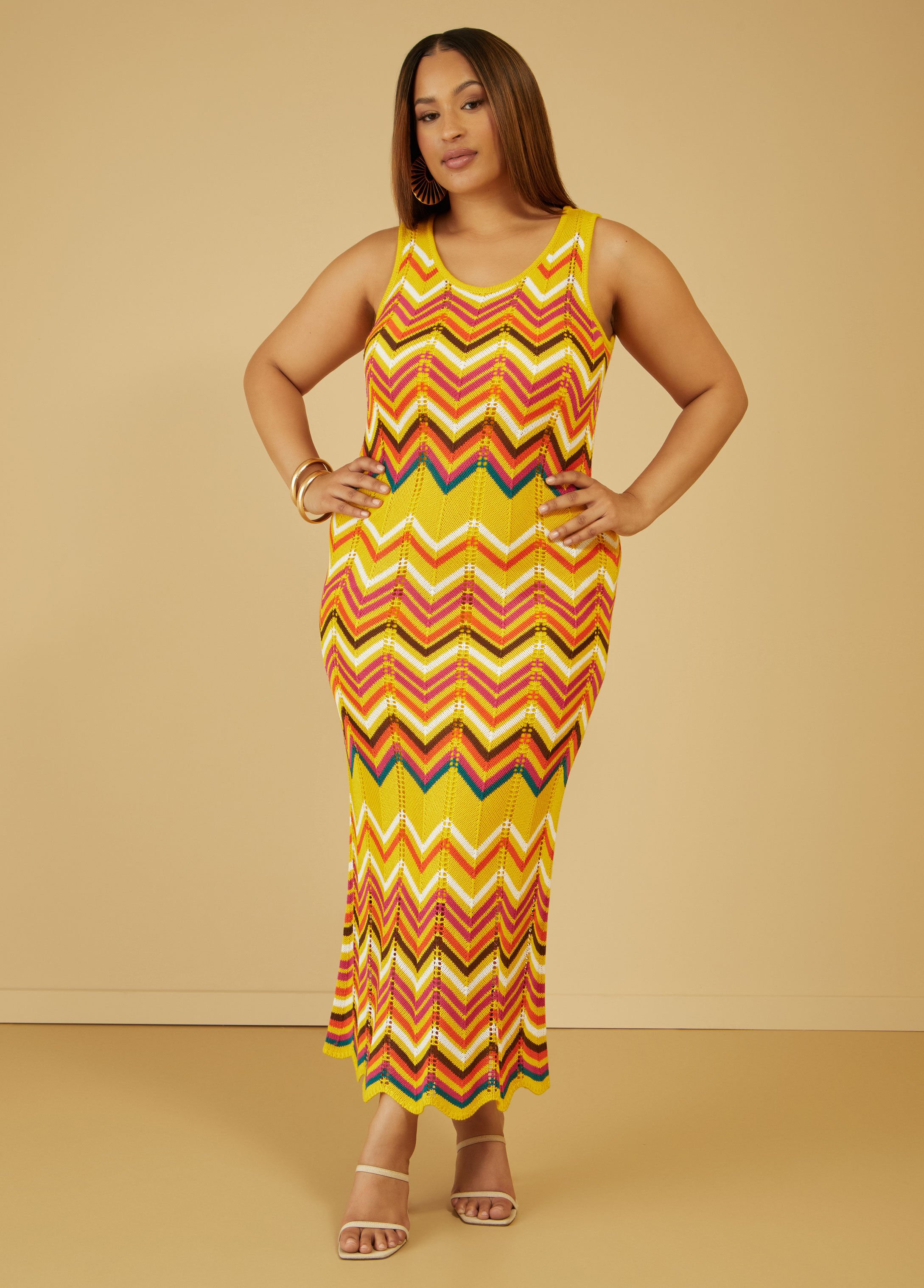 Chevron Knit Maxi Dress