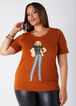 Sheila Gray Metallic Tee, Brown image number 0