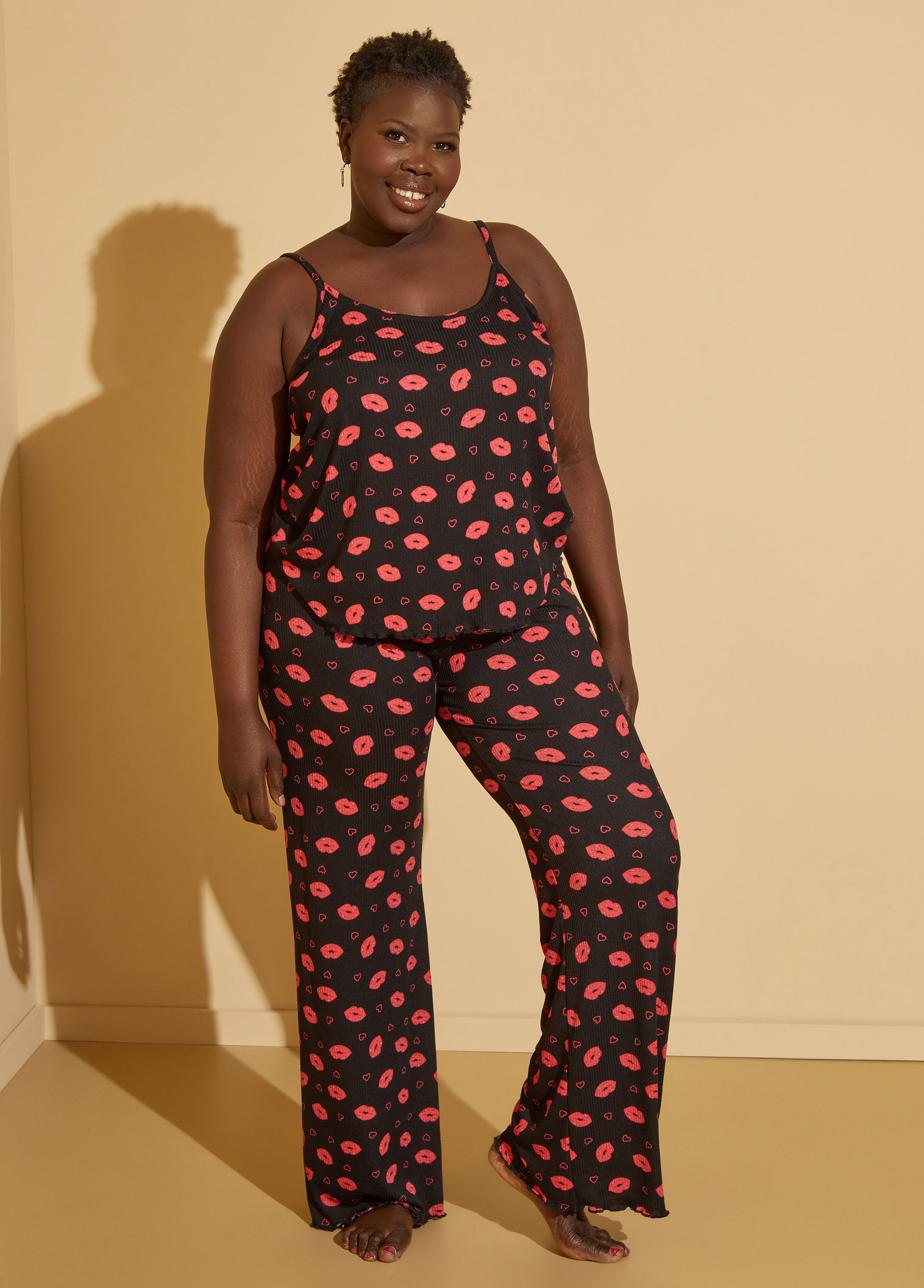 Plus size 2025 black pajama set