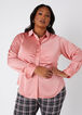 Ruched Satin Shirt, Blush image number 0