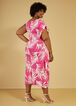 Tropical One Shoulder Midaxi Dress, Fuchsia image number 1