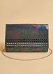 Studded Snake Effect Clutch, Black image number 0