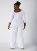 Embellished Mesh Paneled Jumpsuit, White image number 1