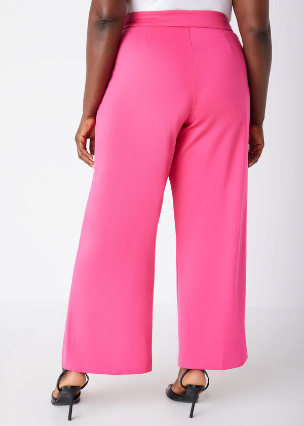 High Waist Ponte Straight Leg Pants, Fandango Pink image number 1