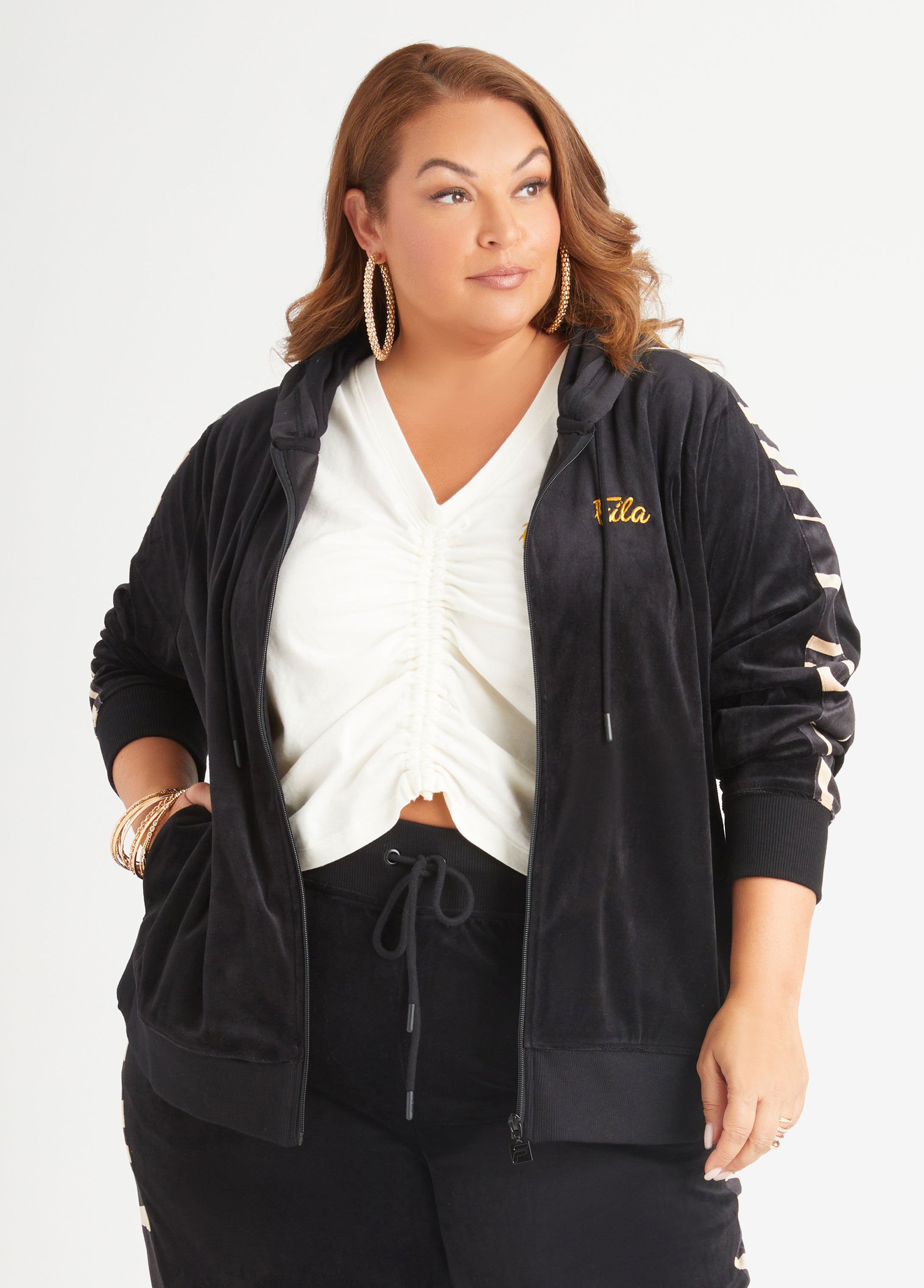 plus size fila jacket