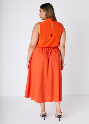 Cutout Midaxi A Line Dress, Pureed Pumpkin image number 1
