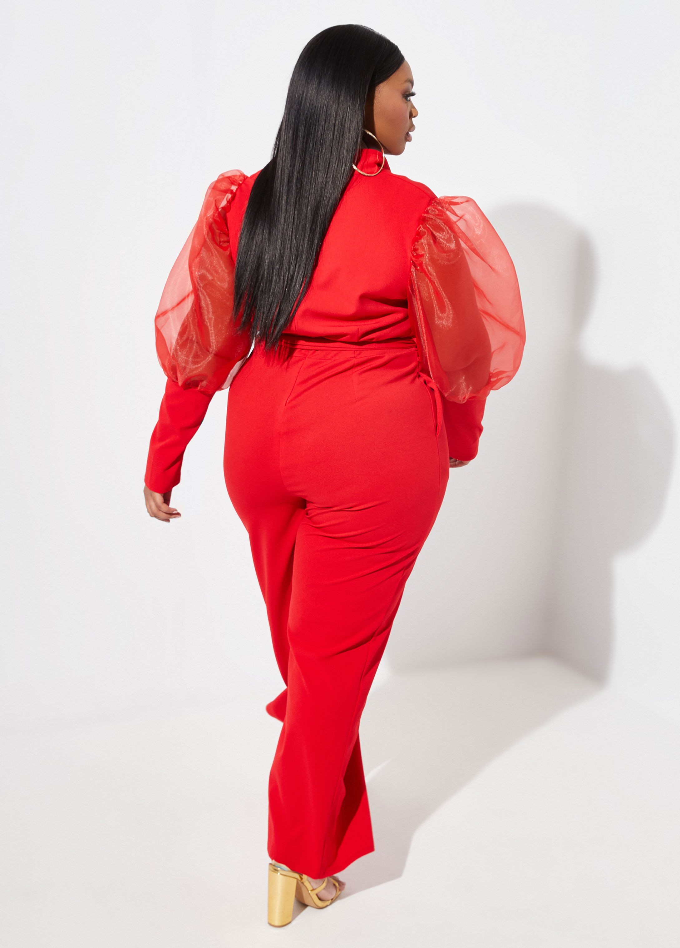 ashley stewart red jumpsuit