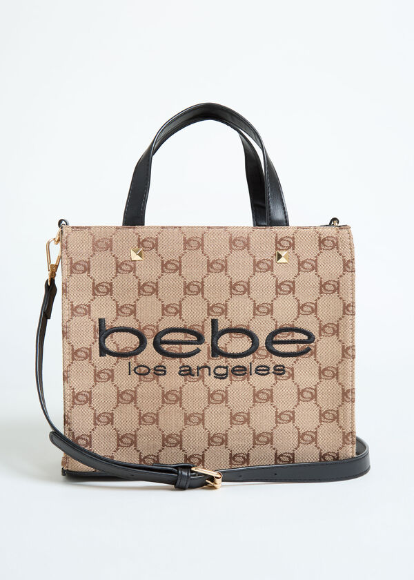 Bebe Talulla Logo Satchel, Black image number 0