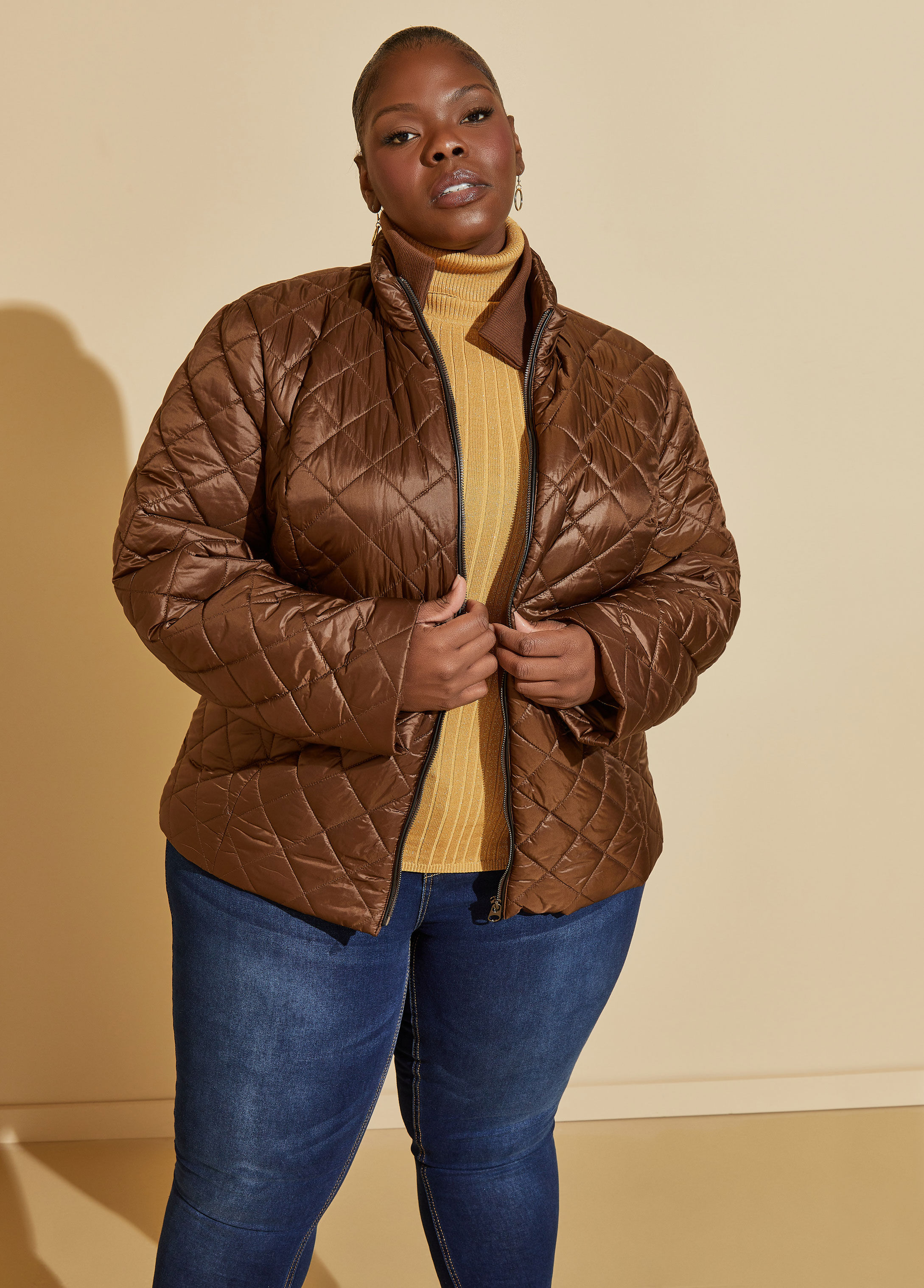 Plus size hotsell quilted leather jacket