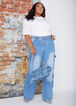 Wide Leg Cargo Jeans, Lt Sky Blue image number 3