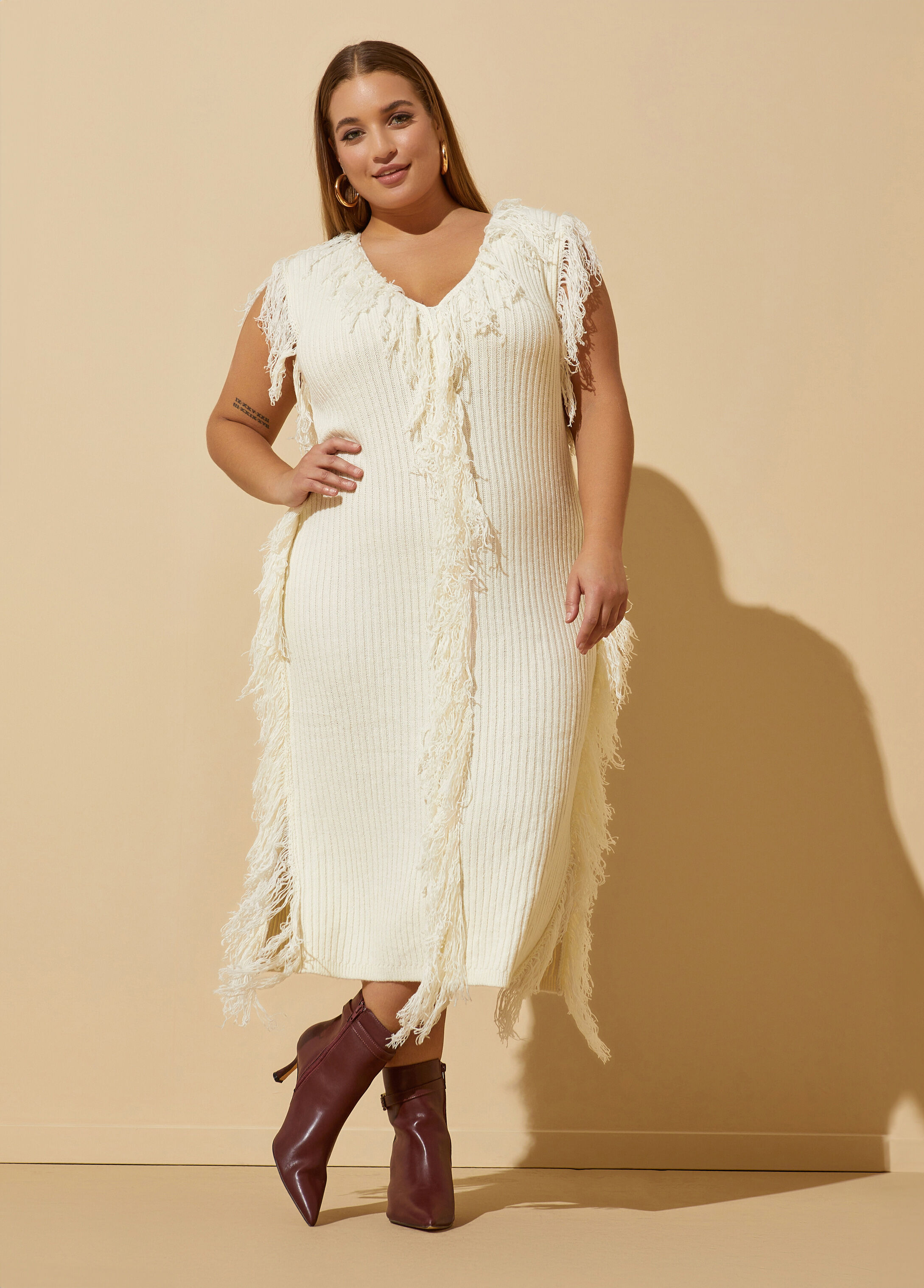 Plus size outlet white sweater dress