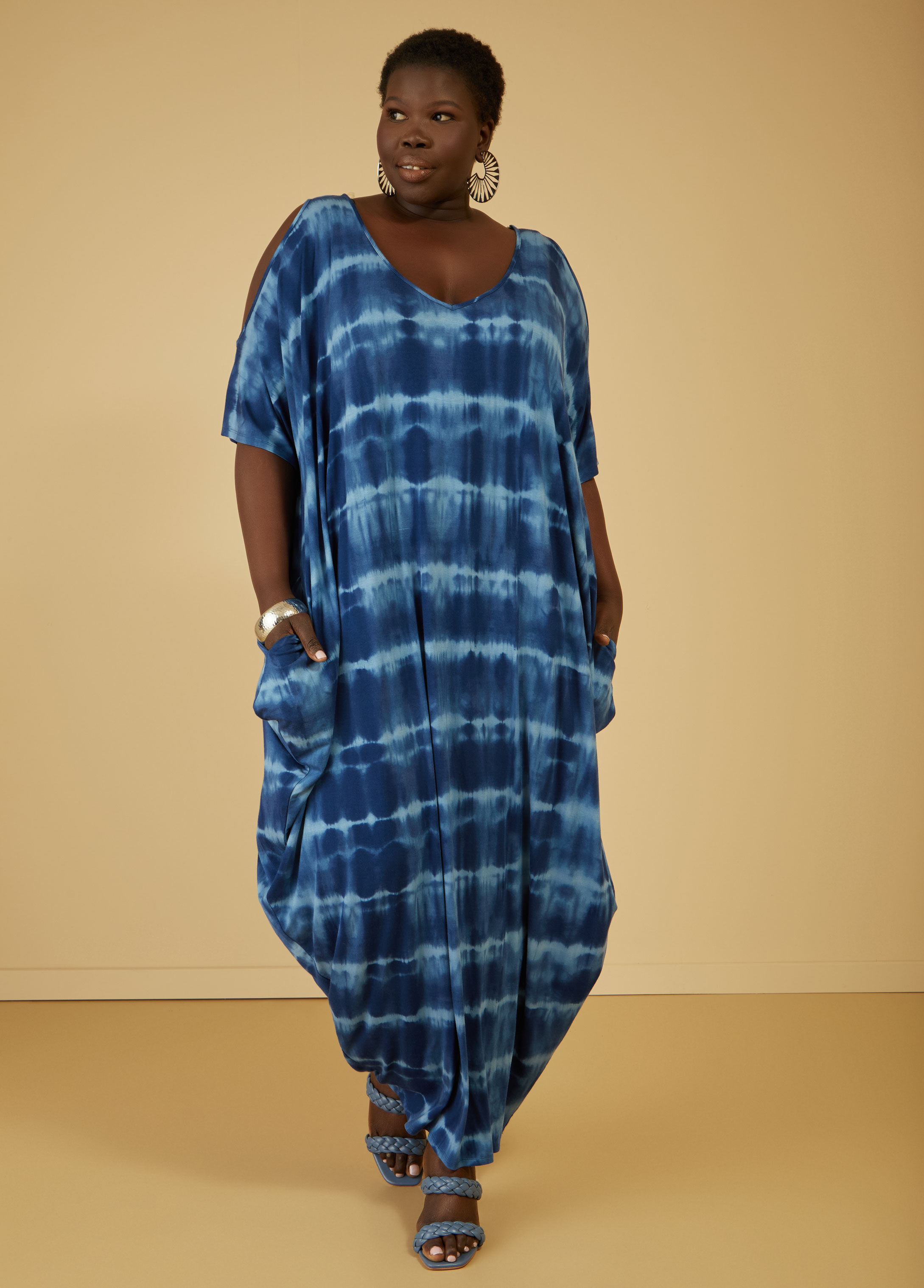 Plus Size tie dyed maxi dress plus size casual dress plus size dresses