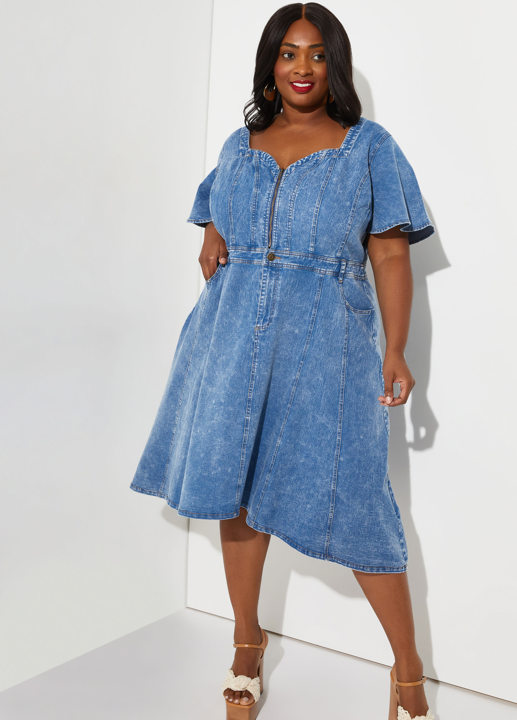 generic Denim Dress Retro Embroidery Soft Casual Plus Size Women's Jeans  Dress (Color : Blue, Size : M Code) : Amazon.ca: Clothing, Shoes &  Accessories