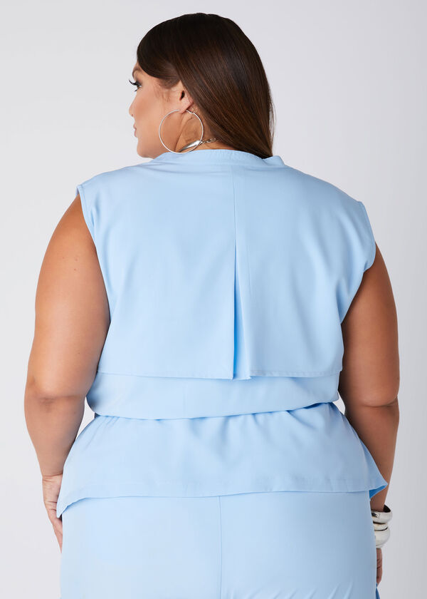 Storm Flap Cinched Waist Vest, POWDER BLUE image number 1