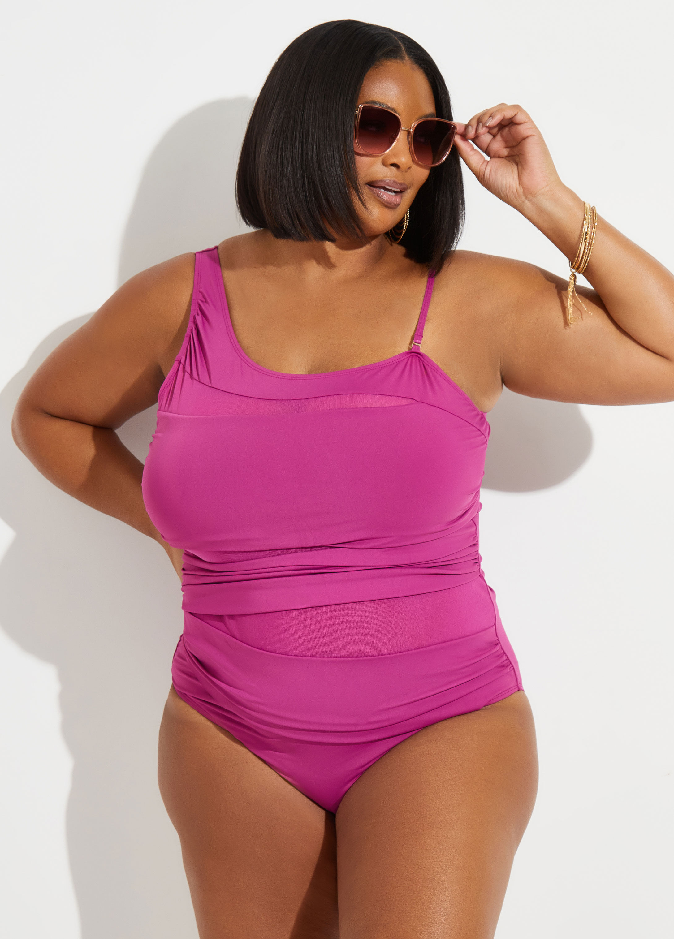 Plus Size Designer Catherine Malandrino One Piece Swimwear Swimsuit