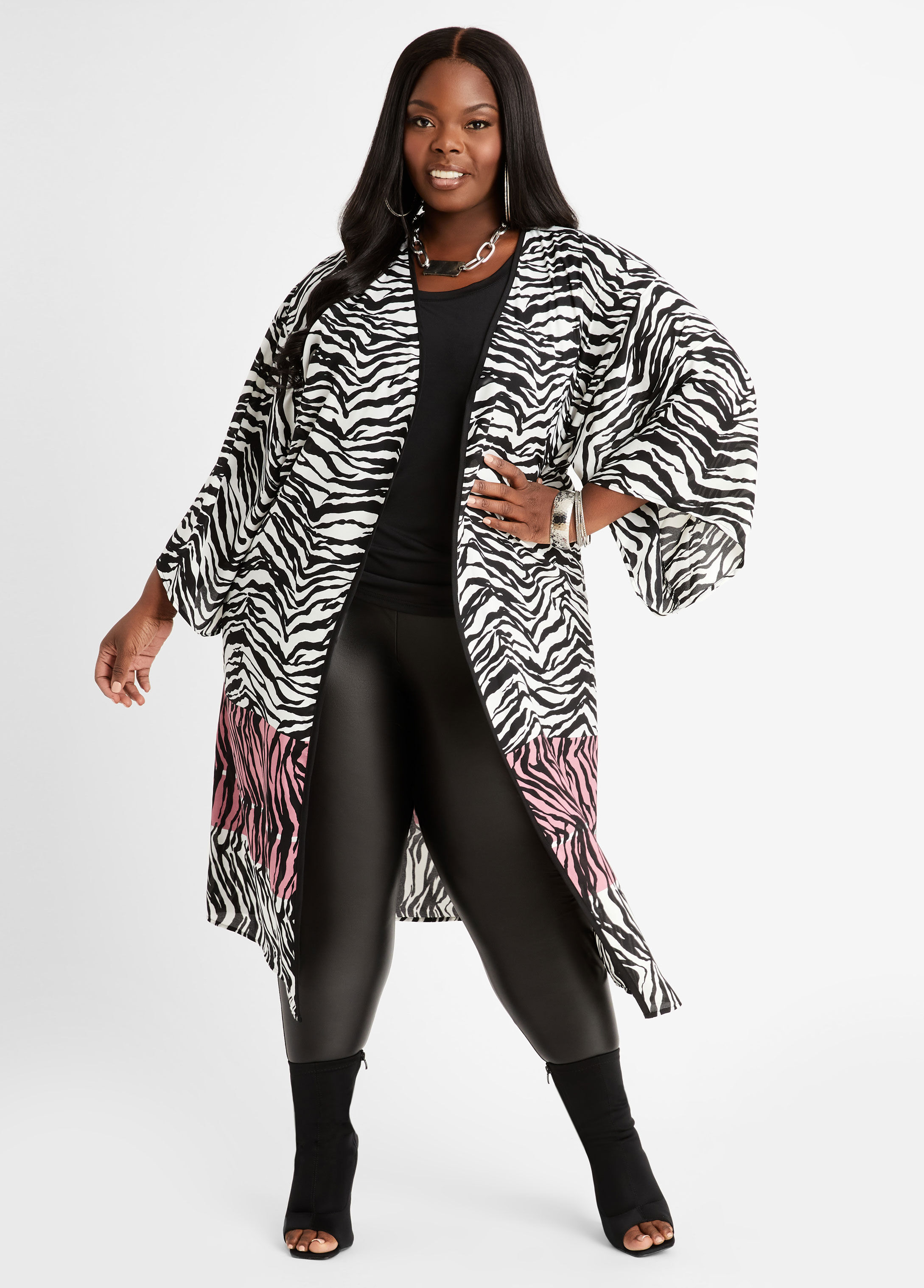 Animal print clearance kimono jacket