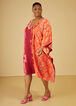 Tie Dyed Embroidered Kaftan Dress, Boudior Red image number 3