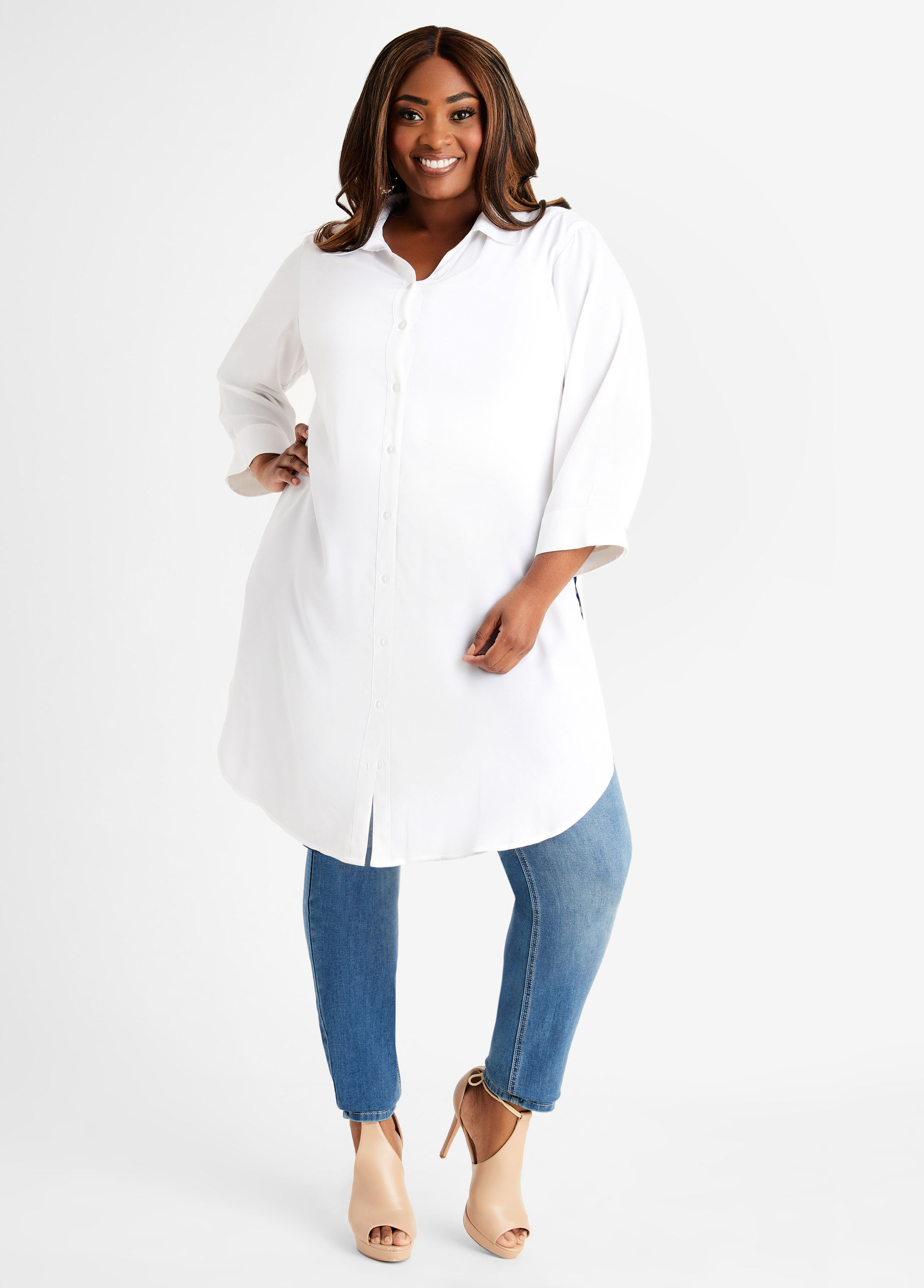 Plus Size tunic blouse plus size summer top business work shirt