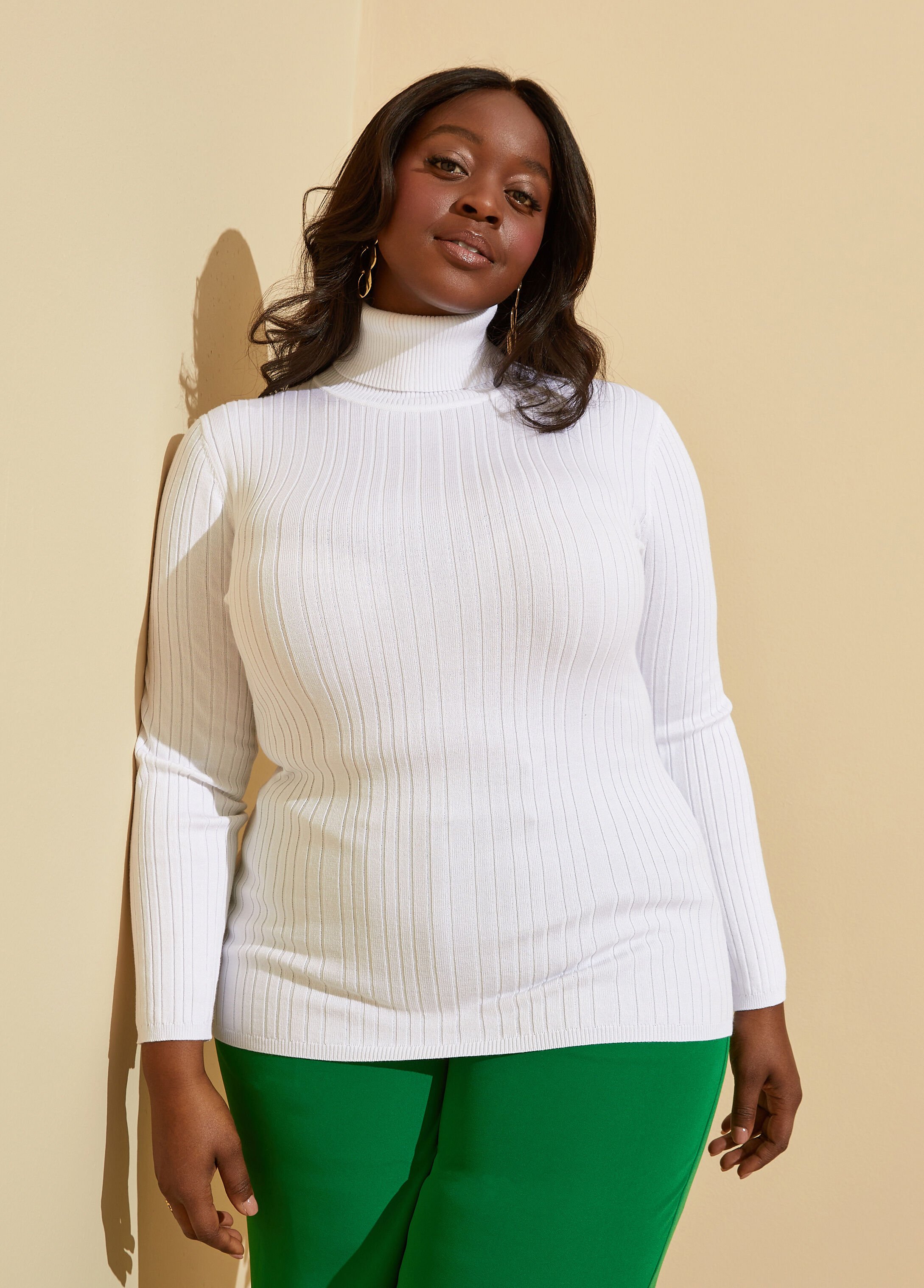 Plus size white on sale turtleneck