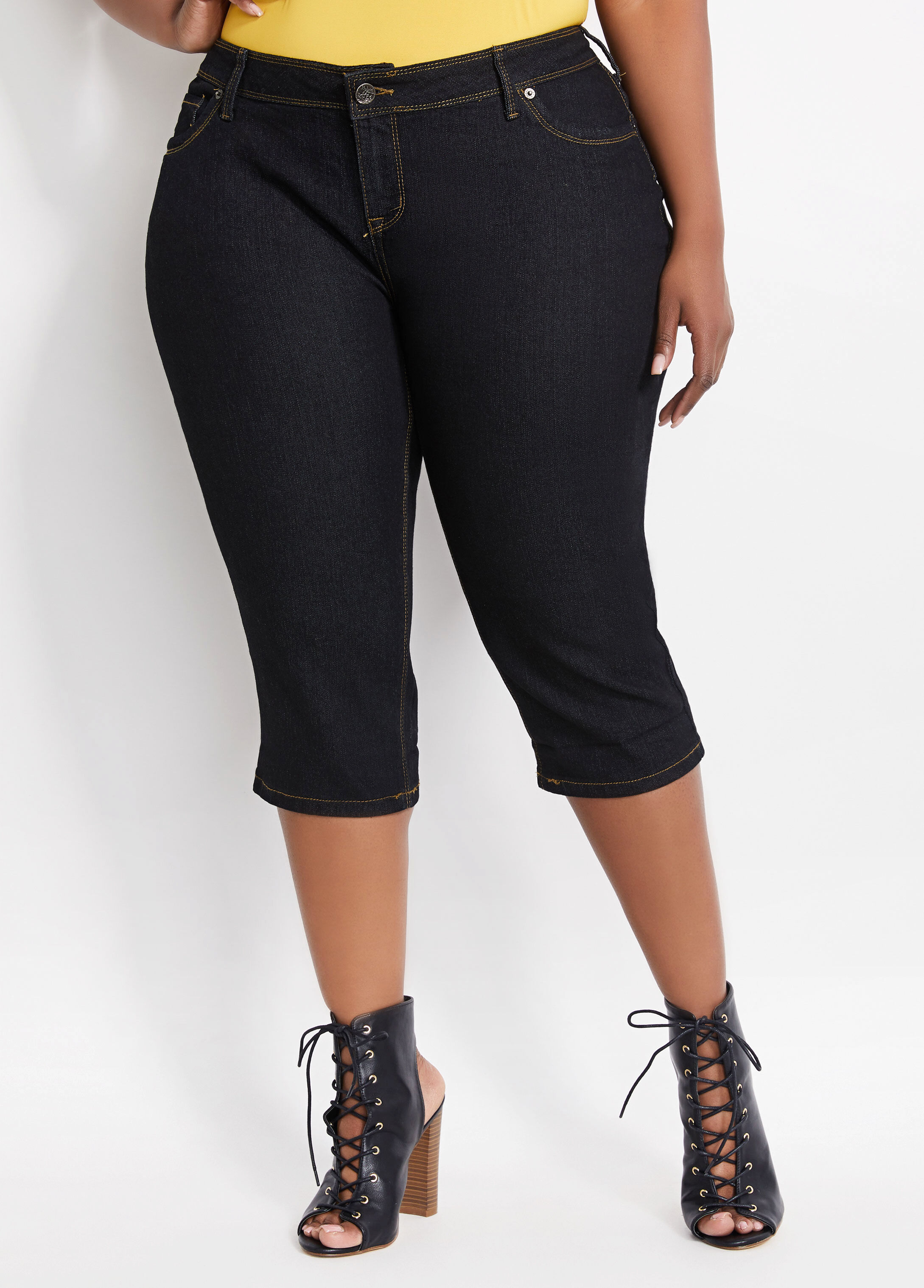 Buy Black Denim Capri Pants for Girls Women Online  450 from ShopClues