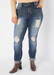 Cuffed Distressed Skinny Jeans, Vintage image number 0